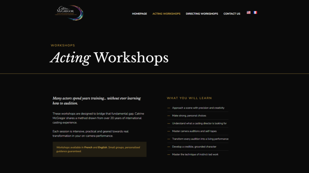 acting workshop page