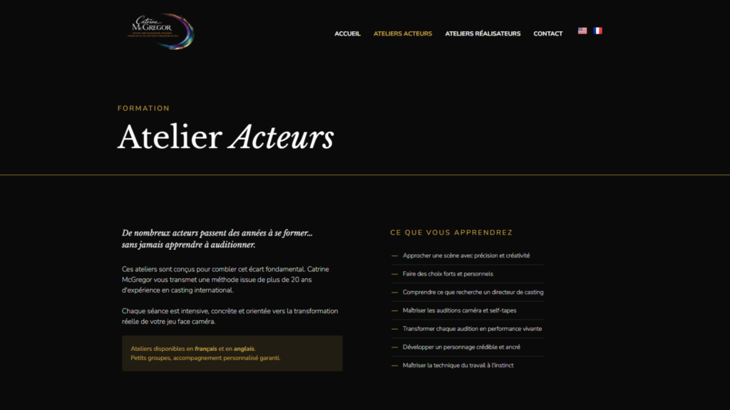 Page atelier acteur